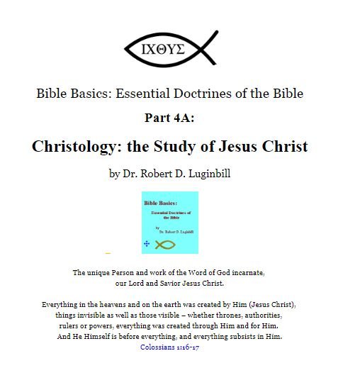 Christology Study of Christ